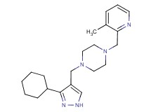 1-[(3-cyclohexyl-1H-pyrazol-4-yl)methyl]-4-[(3-methyl-2-pyridinyl)methyl]piperazine