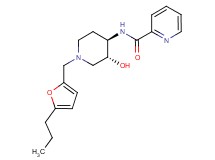 N-{(3R*,4R*)-3-hydroxy-1-[(5-propyl-2-furyl)methyl]piperidin-4-yl}pyridine-2-carboxamide