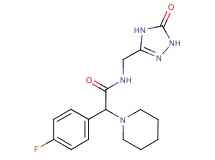 2-(4-fluorophenyl)-N-[(5-oxo-4,5-dihydro-1H-1,2,4-triazol-3-yl)methyl]-2-piperidin-1-ylacetamide