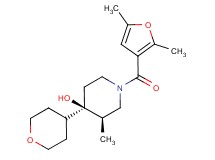 (3R*,4R*)-1-(2,5-dimethyl-3-furoyl)-3-methyl-4-(tetrahydro-2H-pyran-4-yl)piperidin-4-ol