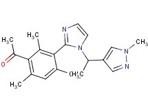 1-(2,4,6-trimethyl-3-{1-[1-(1-methyl-1H-pyrazol-4-yl)ethyl]-1H-imidazol-2-yl}phenyl)ethanone