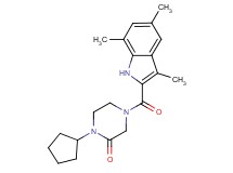 1-cyclopentyl-4-[(3,5,7-trimethyl-1H-indol-2-yl)carbonyl]-2-piperazinone