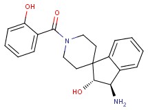 (2R*,3R*)-3-amino-1'-(2-hydroxybenzoyl)-2,3-dihydrospiro[indene-1,4'-piperidin]-2-ol