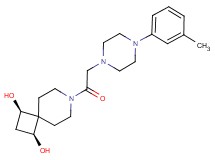 (1R*,3S*)-7-{[4-(3-methylphenyl)piperazin-1-yl]acetyl}-7-azaspiro[3.5]nonane-1,3-diol