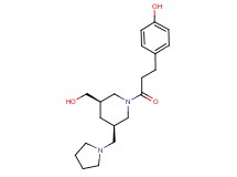 4-{3-[(3R*,5R*)-3-(hydroxymethyl)-5-(pyrrolidin-1-ylmethyl)piperidin-1-yl]-3-oxopropyl}phenol