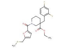 ethyl 3-(2,4-difluorobenzyl)-1-{5-[(methylthio)methyl]-2-furoyl}-3-piperidinecarboxylate