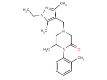 4-[(1-ethyl-3,5-dimethyl-1H-pyrazol-4-yl)methyl]-6-methyl-1-(2-methylphenyl)-2-piperazinone