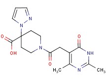 1-[(2,4-dimethyl-6-oxo-1,6-dihydropyrimidin-5-yl)acetyl]-4-(1H-pyrazol-1-yl)piperidine-4-carboxylic acid