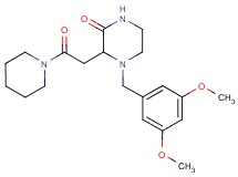 4-(3,5-dimethoxybenzyl)-3-[2-oxo-2-(1-piperidinyl)ethyl]-2-piperazinone