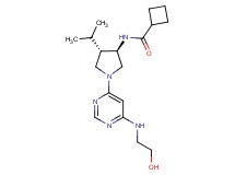 N-(rel-(3R,4S)-1-{6-[(2-hydroxyethyl)amino]-4-pyrimidinyl}-4-isopropyl-3-pyrrolidinyl)cyclobutanecarboxamide hydrochloride