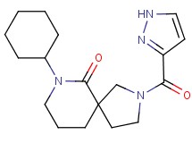 7-cyclohexyl-2-(1H-pyrazol-3-ylcarbonyl)-2,7-diazaspiro[4.5]decan-6-one