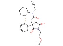 N-cyclohexyl-2-[3-(2-fluorophenyl)-1-(2-methoxyethyl)-2,5-dioxo-3-pyrrolidinyl]-N-2-propyn-1-ylacetamide