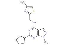 6-cyclopentyl-1-methyl-N-[(4-methyl-1,3-thiazol-2-yl)methyl]-1H-pyrazolo[3,4-d]pyrimidin-4-amine