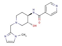 N-{(3R*,4R*)-3-hydroxy-1-[(1-methyl-1H-imidazol-2-yl)methyl]piperidin-4-yl}isonicotinamide