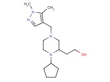 2-{1-cyclopentyl-4-[(1,5-dimethyl-1H-pyrazol-4-yl)methyl]-2-piperazinyl}ethanol