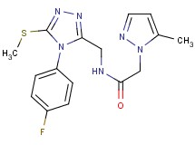 N-{[4-(4-fluorophenyl)-5-(methylthio)-4H-1,2,4-triazol-3-yl]methyl}-2-(5-methyl-1H-pyrazol-1-yl)acetamide