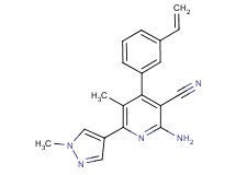 2-amino-5-methyl-6-(1-methyl-1H-pyrazol-4-yl)-4-(3-vinylphenyl)nicotinonitrile