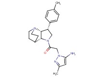 3-methyl-1-{2-[(2R*,3R*,6R*)-3-(4-methylphenyl)-1,5-diazatricyclo[5.2.2.0~2,6~]undec-5-yl]-2-oxoethyl}-1H-pyrazol-5-amine