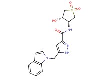 N-[(3S*,4S*)-4-hydroxy-1,1-dioxidotetrahydro-3-thienyl]-5-(1H-indol-1-ylmethyl)-1H-pyrazole-3-carboxamide