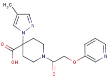 4-(4-methyl-1H-pyrazol-1-yl)-1-[(pyridin-3-yloxy)acetyl]piperidine-4-carboxylic acid