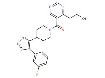 5-({4-[4-(3-fluorophenyl)-1H-pyrazol-5-yl]piperidin-1-yl}carbonyl)-4-propylpyrimidine