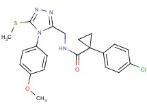 1-(4-chlorophenyl)-N-{[4-(4-methoxyphenyl)-5-(methylthio)-4H-1,2,4-triazol-3-yl]methyl}cyclopropanecarboxamide