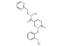 1-(2-methoxybenzyl)-N-methyl-6-oxo-N-[2-(2-pyridinyl)ethyl]-3-piperidinecarboxamide