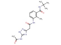 3-({[5-(acetylamino)-1H-1,2,4-triazol-3-yl]acetyl}amino)-N-(tert-butyl)-2-methylbenzamide