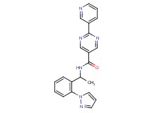 N-{1-[2-(1H-pyrazol-1-yl)phenyl]ethyl}-2-pyridin-3-ylpyrimidine-5-carboxamide