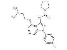 N-[4-[2-(dimethylamino)ethoxy]-1-(4-fluorophenyl)-1H-indazol-3-yl]pyrrolidine-1-carboxamide
