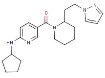 N-cyclopentyl-5-({2-[2-(1H-pyrazol-1-yl)ethyl]-1-piperidinyl}carbonyl)-2-pyridinamine