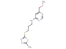 6-(methoxymethyl)-N-{3-[(5-methyl-1,3,4-thiadiazol-2-yl)thio]propyl}pyrimidin-4-amine