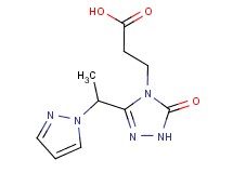 3-{5-oxo-3-[1-(1H-pyrazol-1-yl)ethyl]-1,5-dihydro-4H-1,2,4-triazol-4-yl}propanoic acid