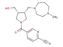 5-({(3R*,4R*)-3-(hydroxymethyl)-4-[(4-methyl-1,4-diazepan-1-yl)methyl]-1-pyrrolidinyl}carbonyl)-2-pyridinecarbonitrile
