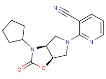 2-[(3aS*,6aR*)-3-cyclopentyl-2-oxohexahydro-5H-pyrrolo[3,4-d][1,3]oxazol-5-yl]nicotinonitrile