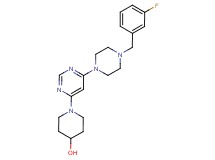 1-{6-[4-(3-fluorobenzyl)-1-piperazinyl]-4-pyrimidinyl}-4-piperidinol