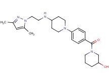 1-[4-(4-{[2-(3,5-dimethyl-1H-pyrazol-1-yl)ethyl]amino}-1-piperidinyl)benzoyl]-3-piperidinol