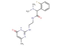 2-(dimethylamino)-2-(2-fluorophenyl)-N-{2-[(4-methyl-6-oxo-1,6-dihydro-2-pyrimidinyl)amino]ethyl}acetamide