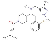 N-[(1,3-dimethyl-1H-pyrazol-4-yl)methyl]-2-(2-fluorophenyl)-N-methyl-1-{1-[(2E)-4-methyl-2-pentenoyl]-4-piperidinyl}ethanamine
