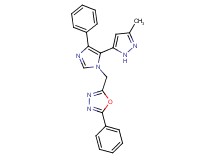 2-{[5-(3-methyl-1H-pyrazol-5-yl)-4-phenyl-1H-imidazol-1-yl]methyl}-5-phenyl-1,3,4-oxadiazole