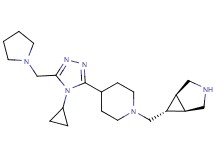 rel-(1R,5S,6r)-6-({4-[4-cyclopropyl-5-(1-pyrrolidinylmethyl)-4H-1,2,4-triazol-3-yl]-1-piperidinyl}methyl)-3-azabicyclo[3.1.0]hexane dihydrochloride
