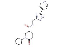 1-cyclopentyl-6-oxo-N-{[3-(4-pyridinyl)-1H-1,2,4-triazol-5-yl]methyl}-3-piperidinecarboxamide