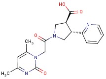 (3S*,4S*)-1-[(4,6-dimethyl-2-oxopyrimidin-1(2H)-yl)acetyl]-4-pyridin-2-ylpyrrolidine-3-carboxylic acid