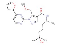 1-[4-(2-furyl)-2-pyrimidinyl]-N-(5-hydroxy-1,5-dimethylhexyl)-5-(methoxymethyl)-1H-pyrazole-4-carboxamide