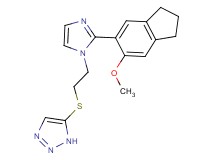 5-({2-[2-(6-methoxy-2,3-dihydro-1H-inden-5-yl)-1H-imidazol-1-yl]ethyl}thio)-1H-1,2,3-triazole