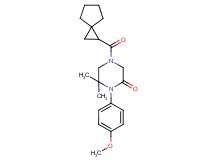 1-(4-methoxyphenyl)-6,6-dimethyl-4-(spiro[2.4]hept-1-ylcarbonyl)-2-piperazinone