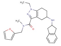 5-(2,3-dihydro-1H-inden-2-ylamino)-1-ethyl-N-(2-furylmethyl)-N-methyl-4,5,6,7-tetrahydro-1H-indazole-3-carboxamide