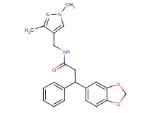 3-(1,3-benzodioxol-5-yl)-N-[(1,3-dimethyl-1H-pyrazol-4-yl)methyl]-3-phenylpropanamide
