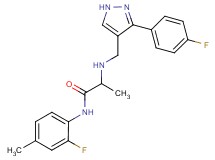 N-(2-fluoro-4-methylphenyl)-2-({[3-(4-fluorophenyl)-1H-pyrazol-4-yl]methyl}amino)propanamide