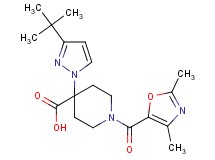 4-(3-tert-butyl-1H-pyrazol-1-yl)-1-[(2,4-dimethyl-1,3-oxazol-5-yl)carbonyl]piperidine-4-carboxylic acid